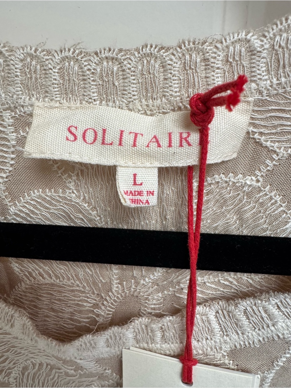 Solitaire Beige Floral Lace Embroidered Top - Picture 3 of 9